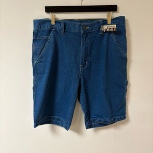 Open Trails Men's Blue Denim Shorts Cotton cargo 5 pockets size 36 NWT